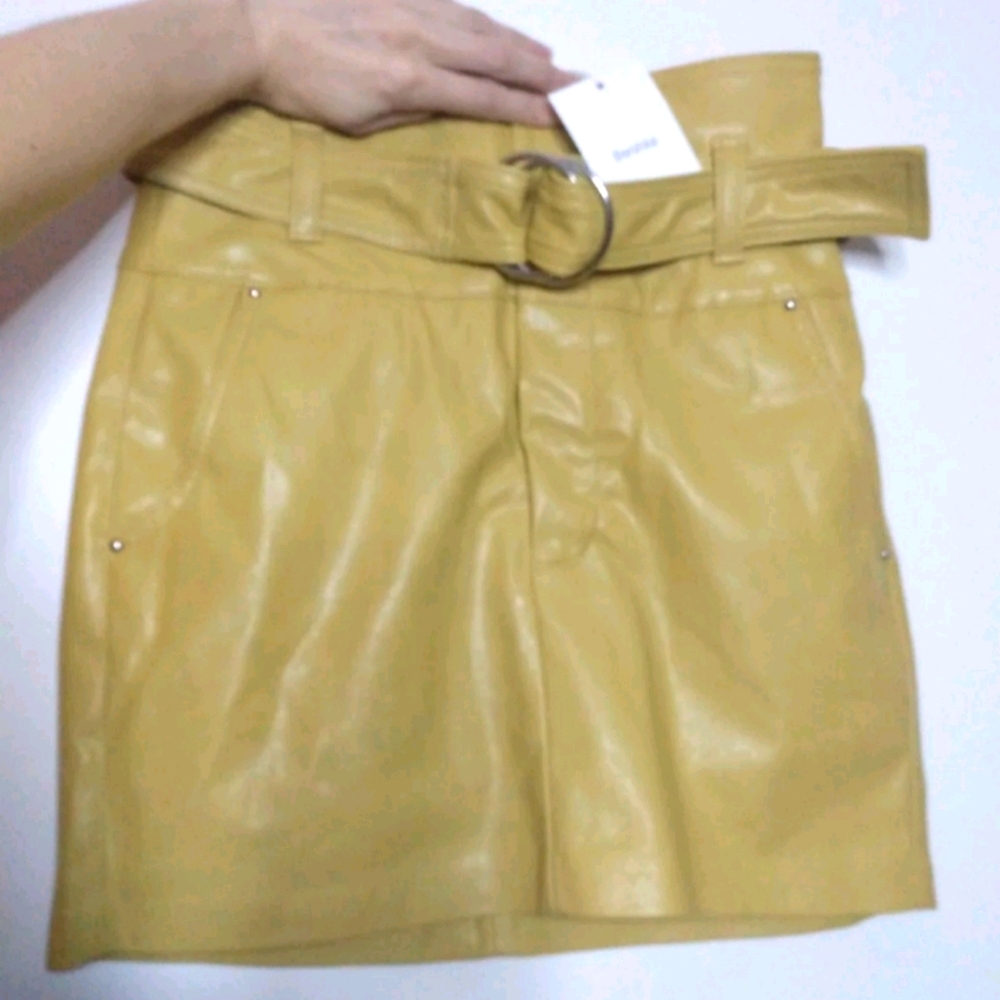 Faux Leather Skirt, Bershka, NWT